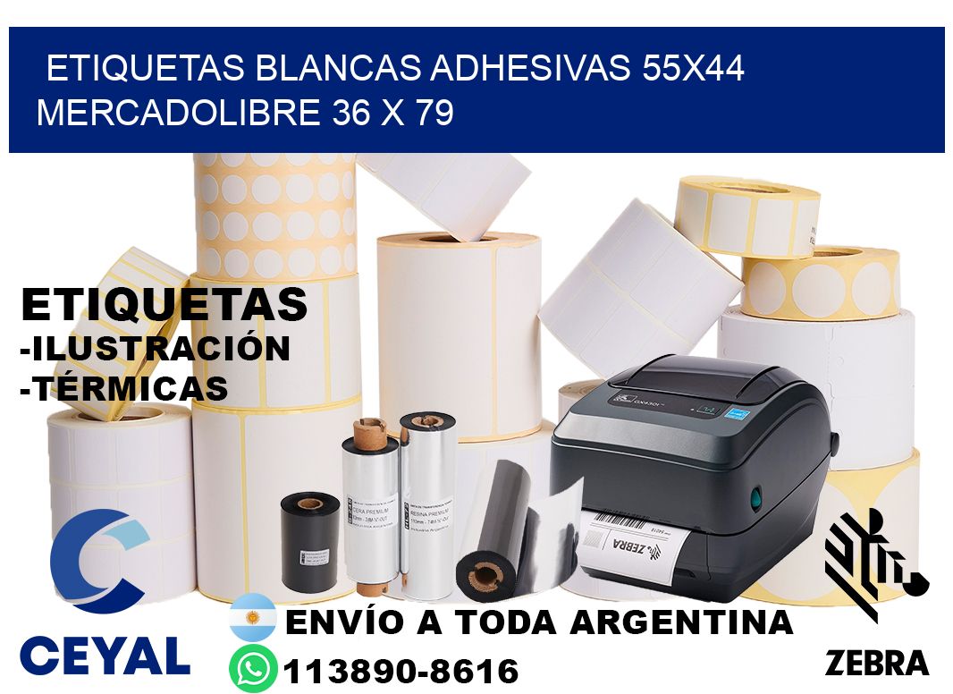 etiquetas blancas adhesivas 55x44 mercadolibre 36 x 79