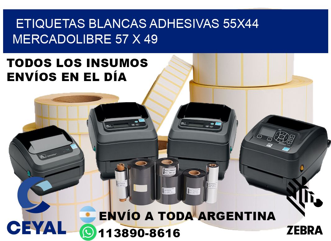etiquetas blancas adhesivas 55x44 mercadolibre 57 x 49