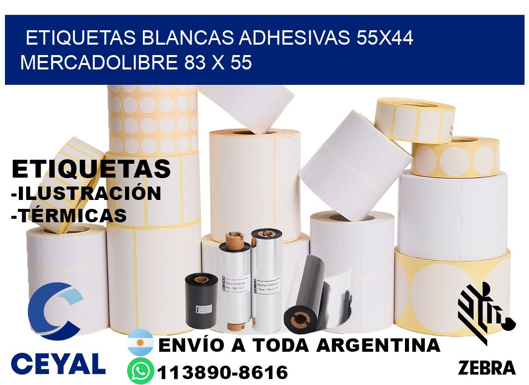etiquetas blancas adhesivas 55x44 mercadolibre 83 x 55