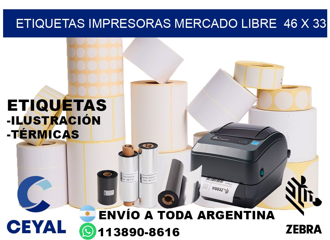 etiquetas impresoras mercado libre 46 x 33