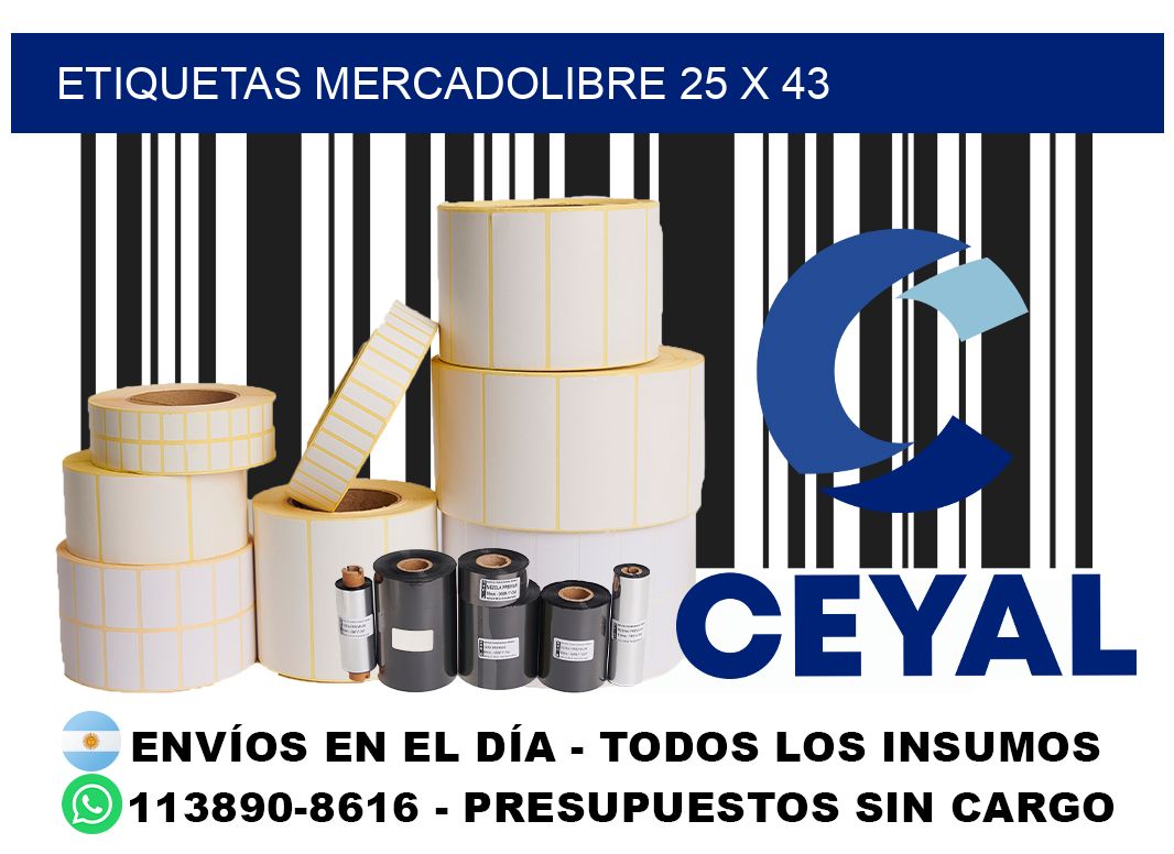 etiquetas mercadolibre 25 x 43