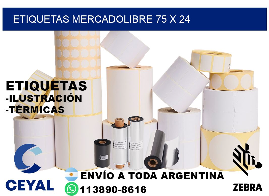etiquetas mercadolibre 75 x 24