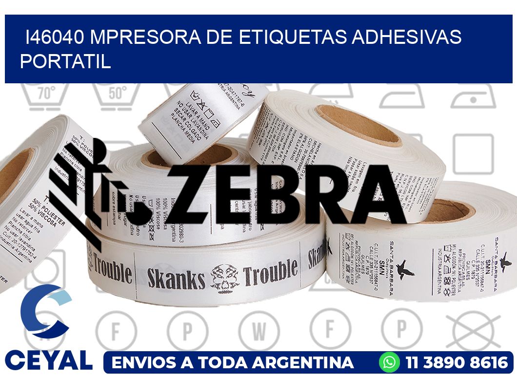 i46040 mpresora de etiquetas adhesivas portatil