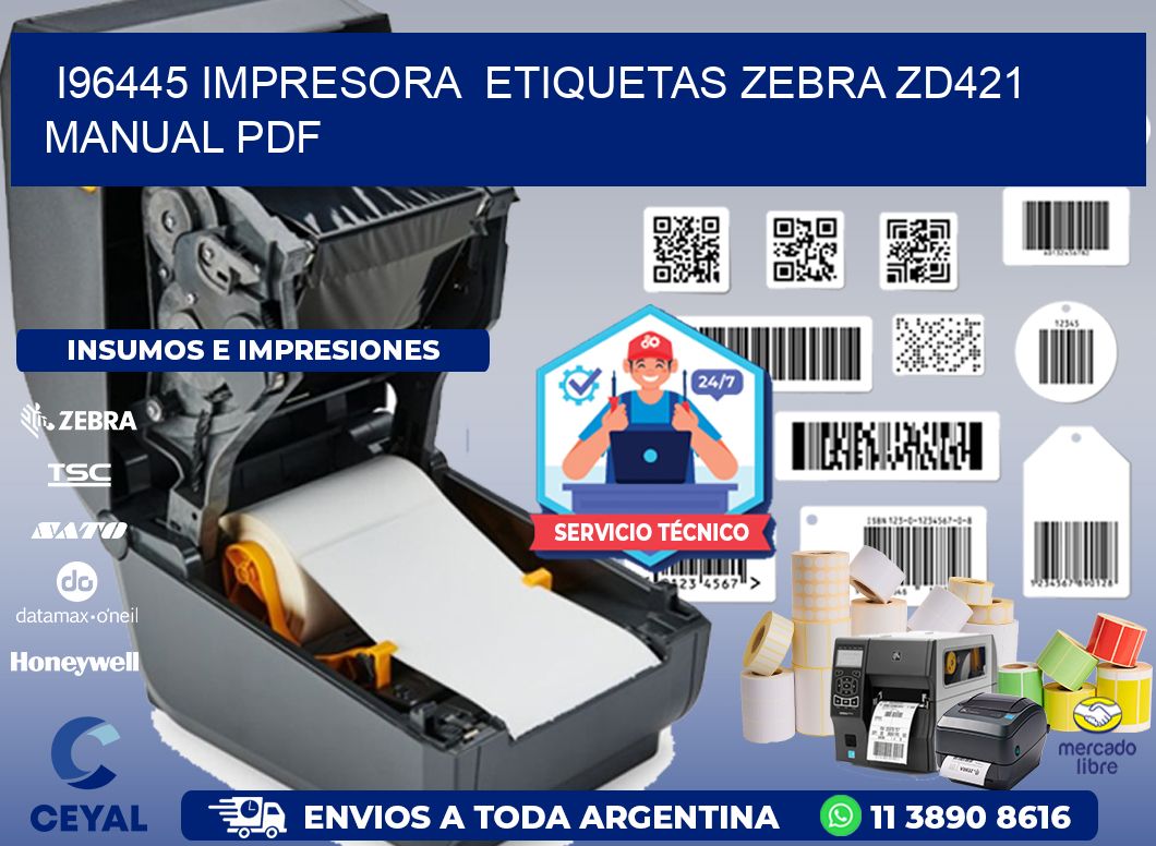 i96445 impresora etiquetas Zebra ZD421 manual PDF