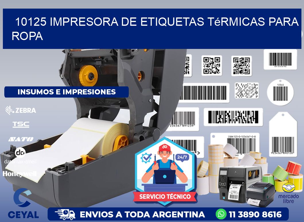 10125 impresora de etiquetas térmicas para ropa