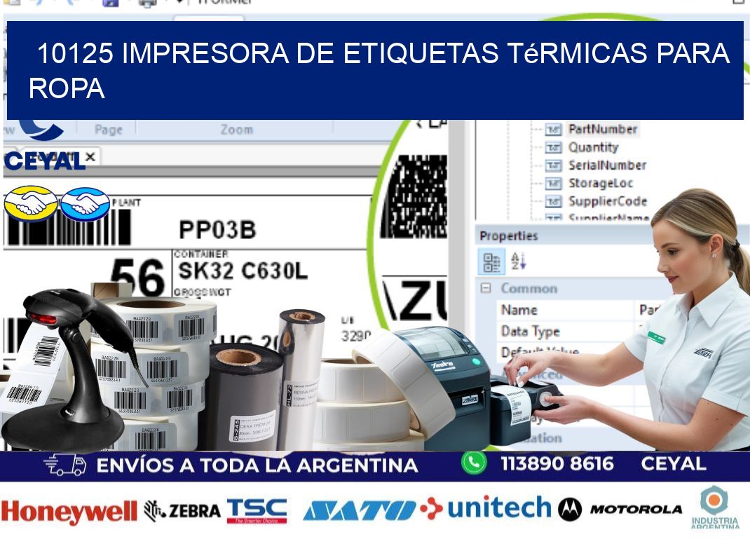 10125 impresora de etiquetas térmicas para ropa