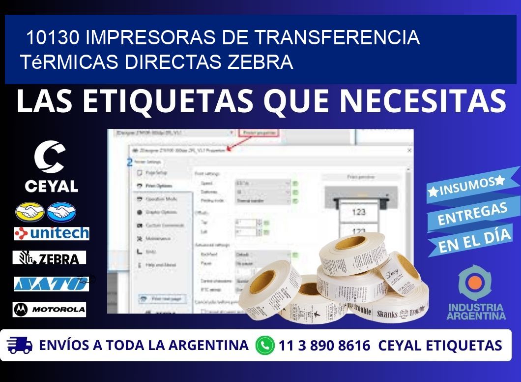 10130 impresoras de Transferencia  térmicas directas zebra