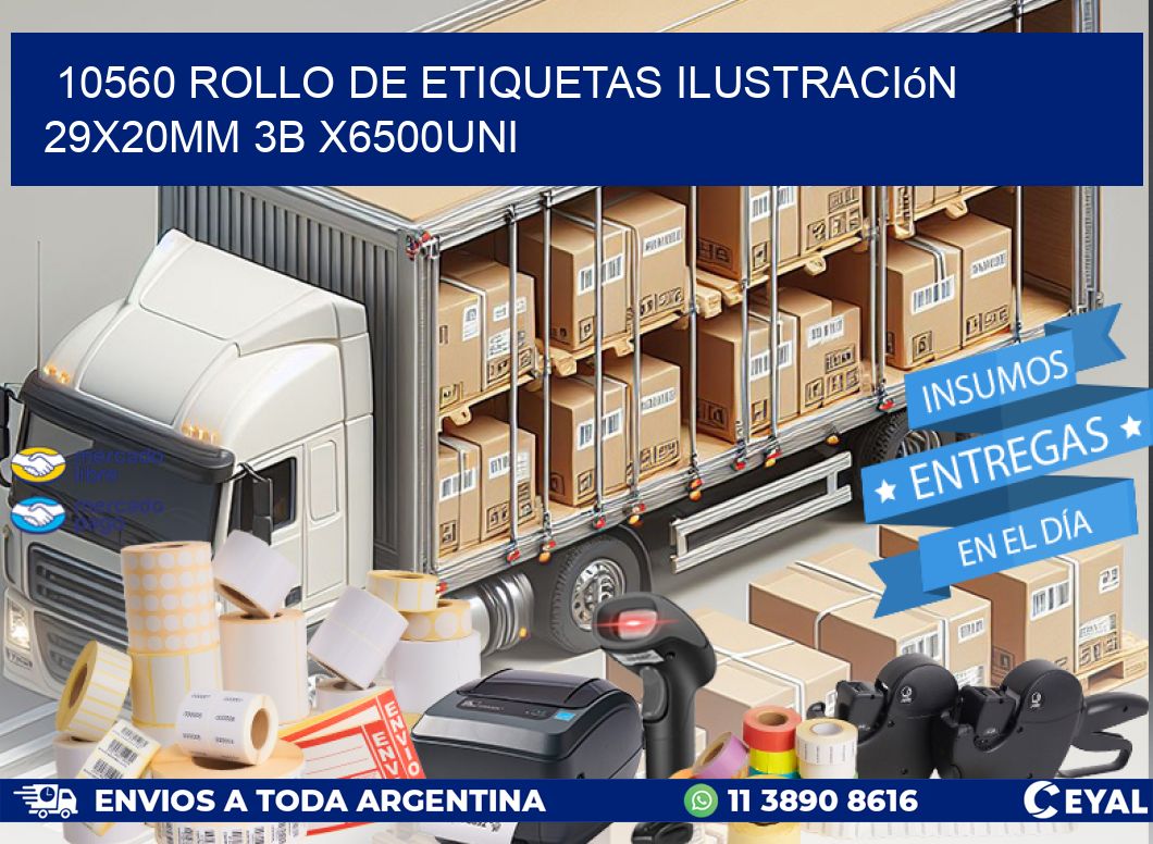 10560 Rollo De Etiquetas Ilustración 29x20mm 3b X6500uni