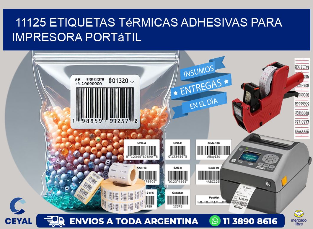 11125 etiquetas térmicas adhesivas para impresora portátil