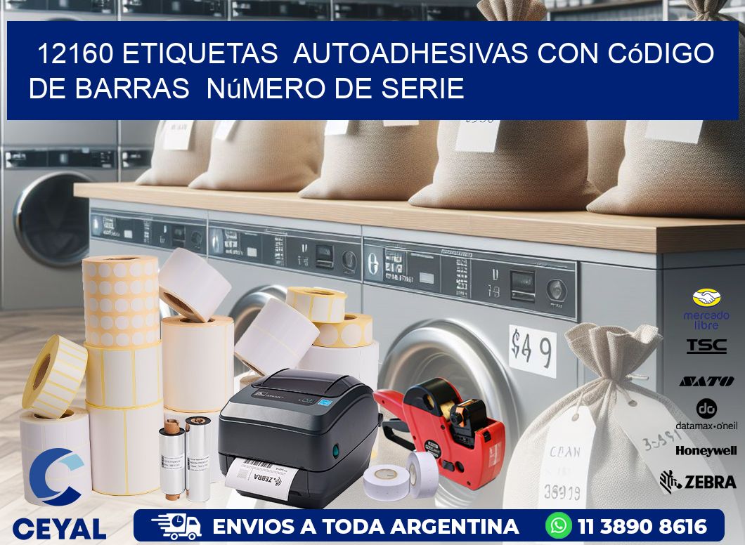 12160 etiquetas autoadhesivas con código de barras número de serie