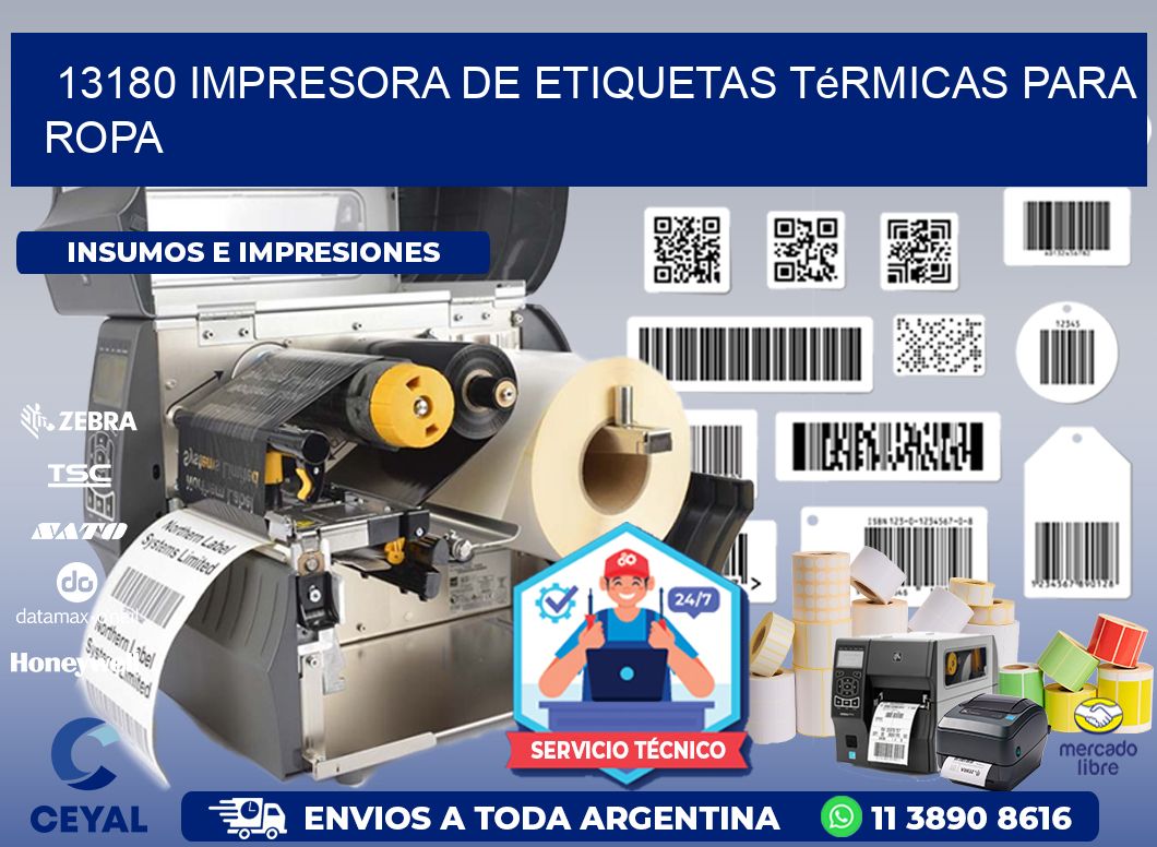 13180 impresora de etiquetas térmicas para ropa