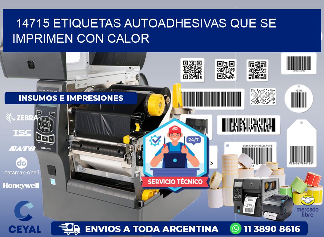 14715 etiquetas autoadhesivas que se imprimen con calor