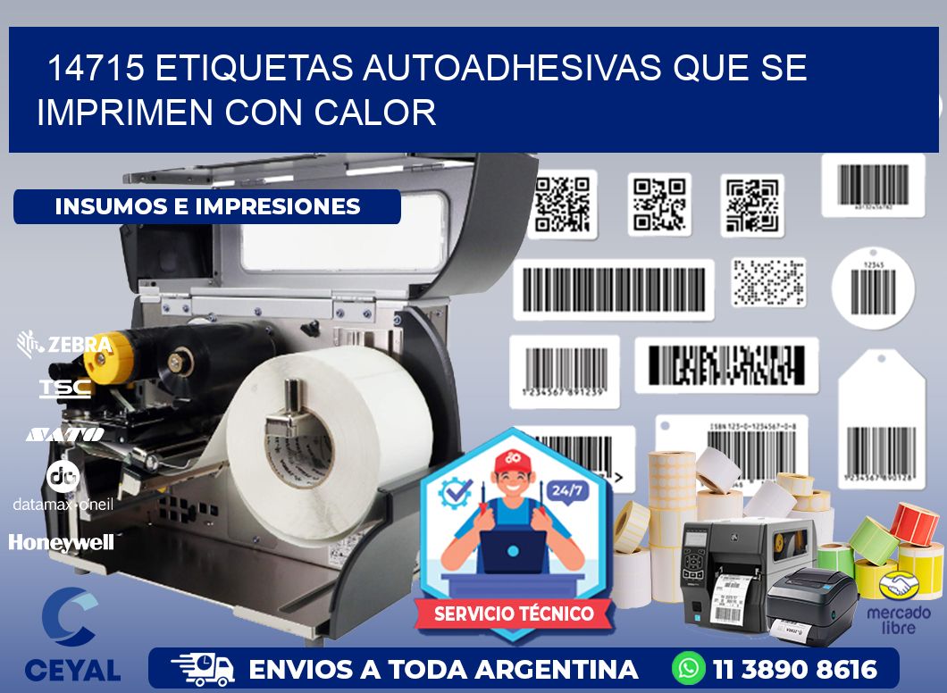 14715 etiquetas autoadhesivas que se imprimen con calor