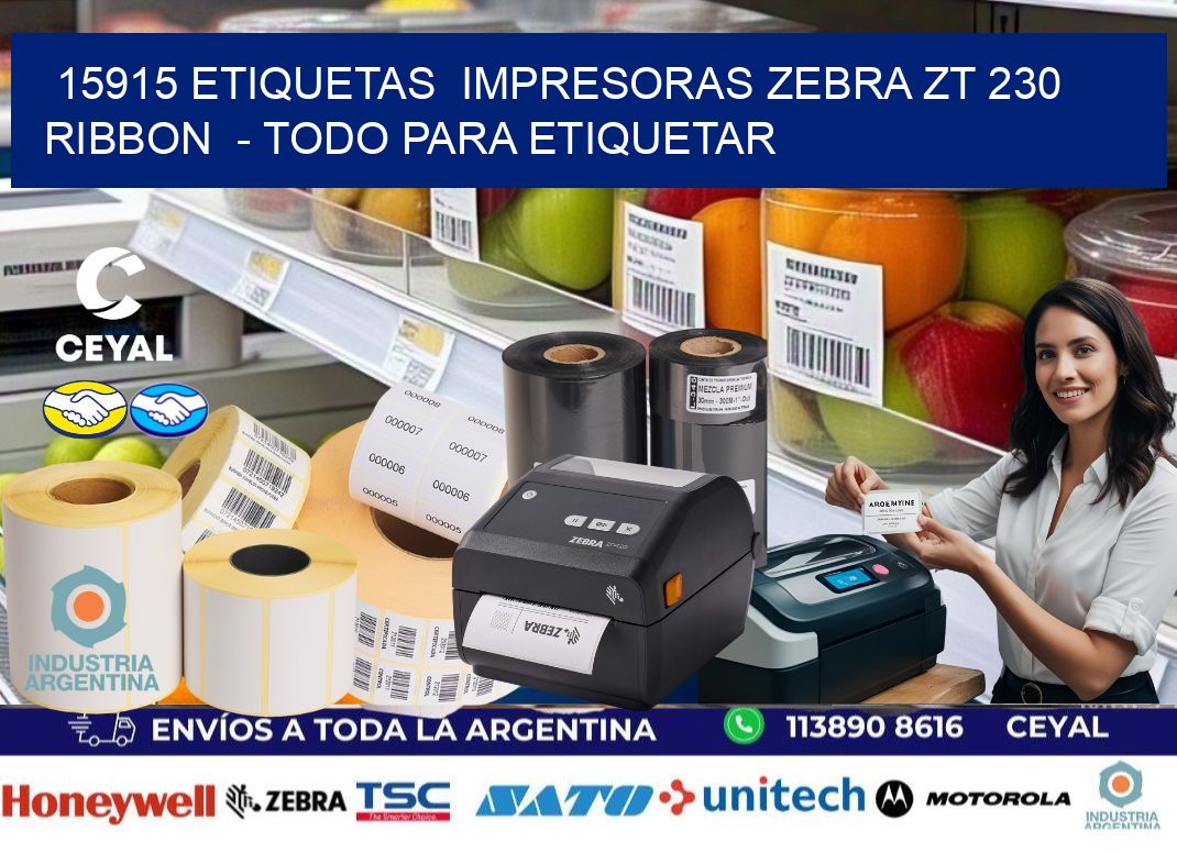 15915 etiquetas  impresoras zebra zt 230 ribbon  – Todo para Etiquetar