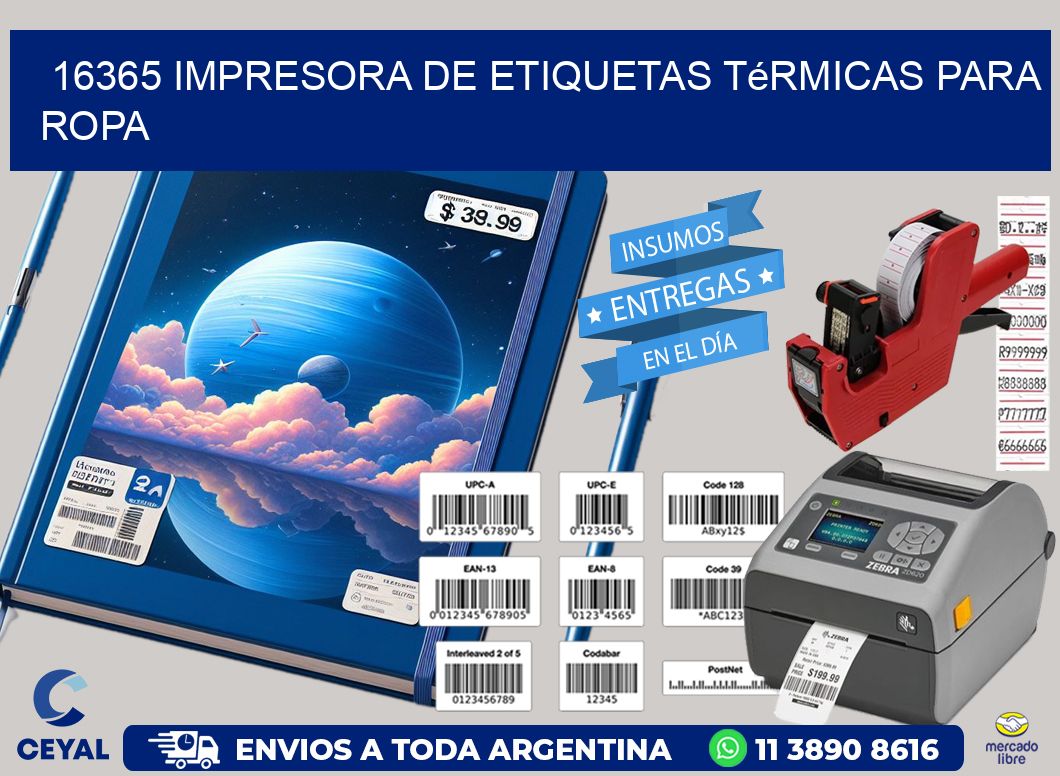 16365 impresora de etiquetas térmicas para ropa