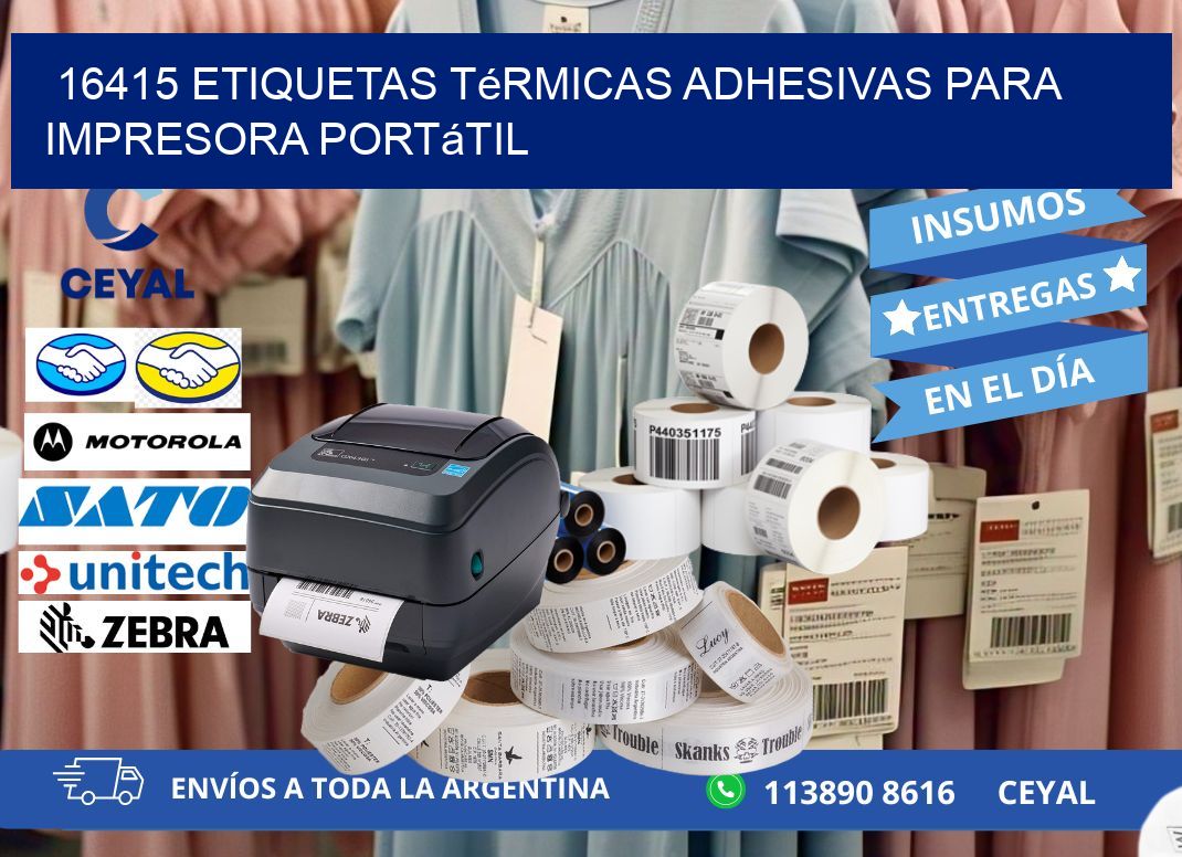 16415 etiquetas térmicas adhesivas para impresora portátil