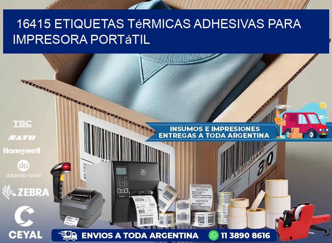 16415 etiquetas térmicas adhesivas para impresora portátil