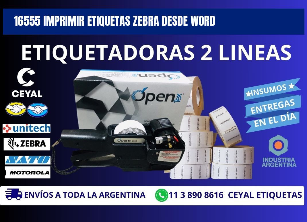 16555 imprimir etiquetas zebra desde word
