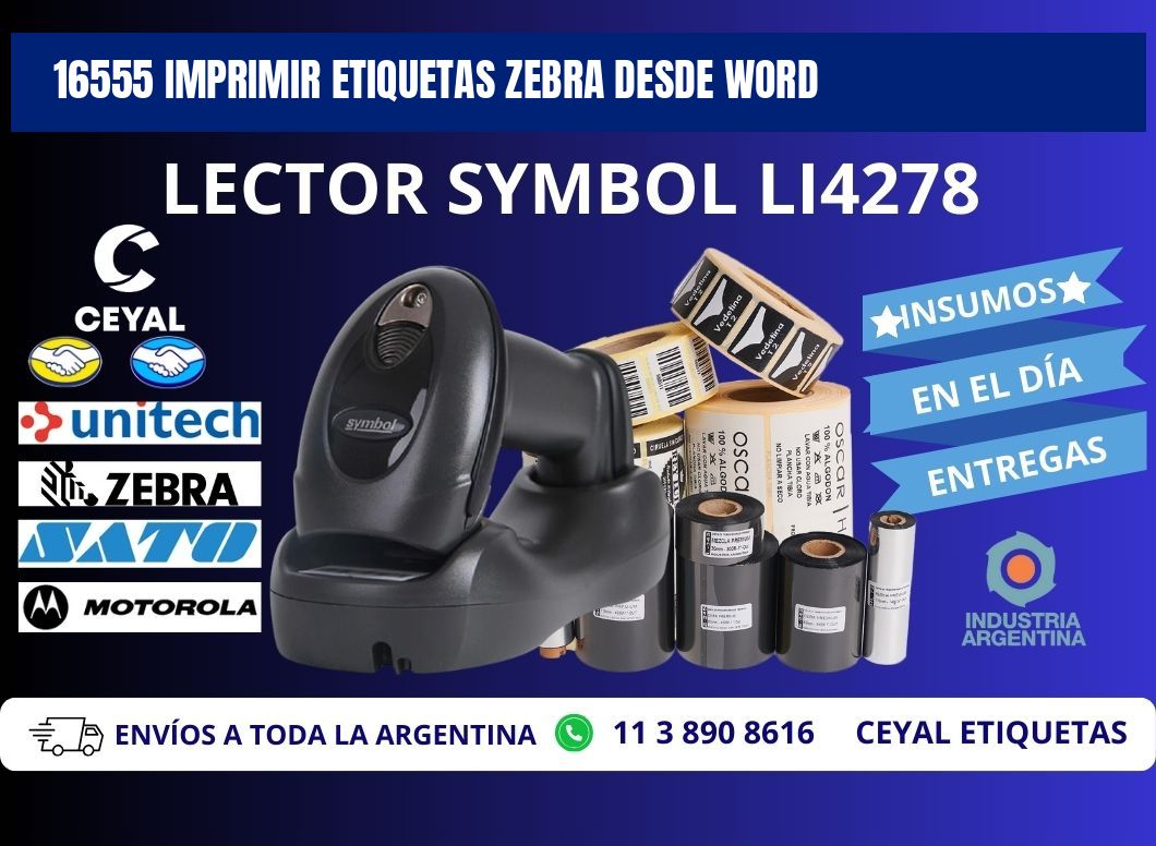 16555 imprimir etiquetas zebra desde word