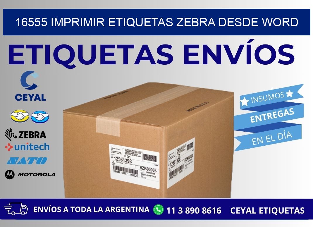 16555 imprimir etiquetas zebra desde word