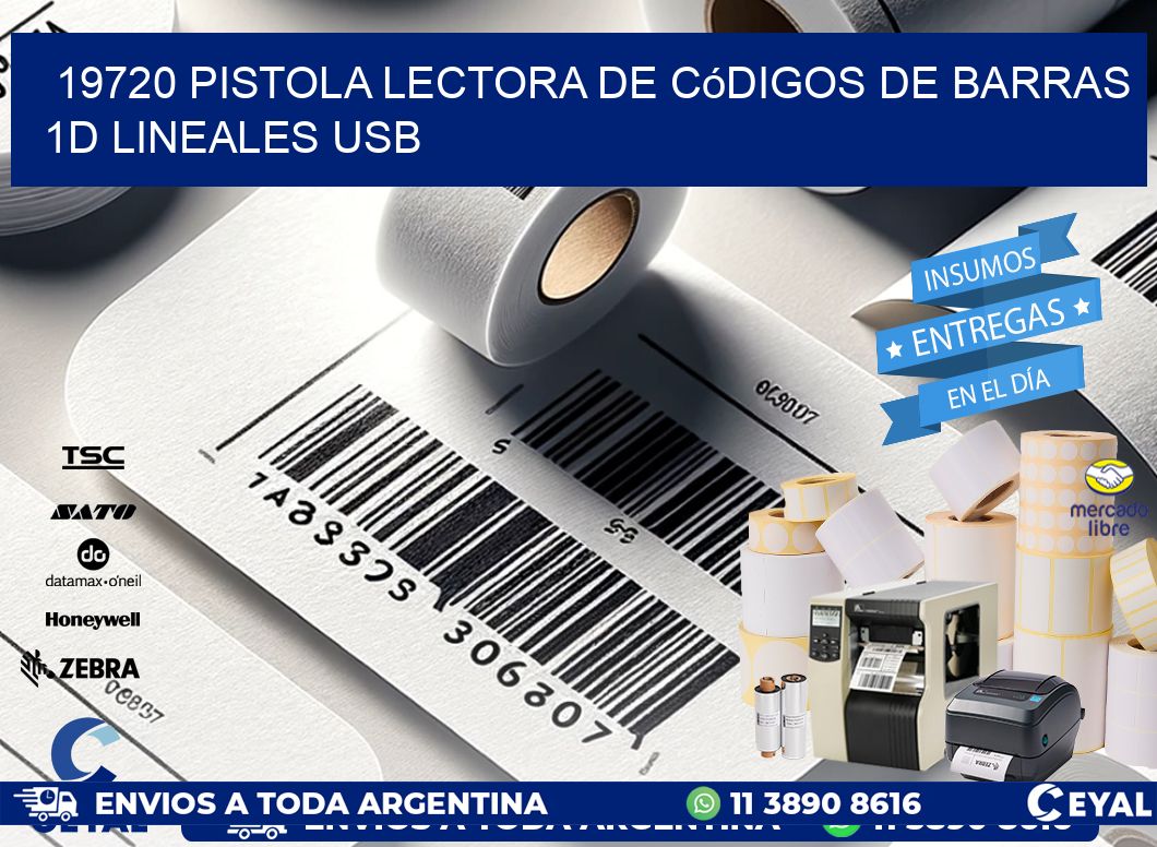 19720 Pistola Lectora De Códigos De Barras 1d Lineales Usb