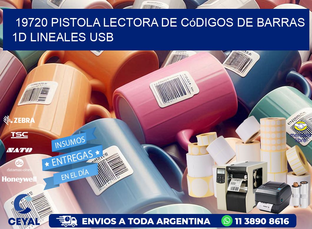 19720 Pistola Lectora De Códigos De Barras 1d Lineales Usb