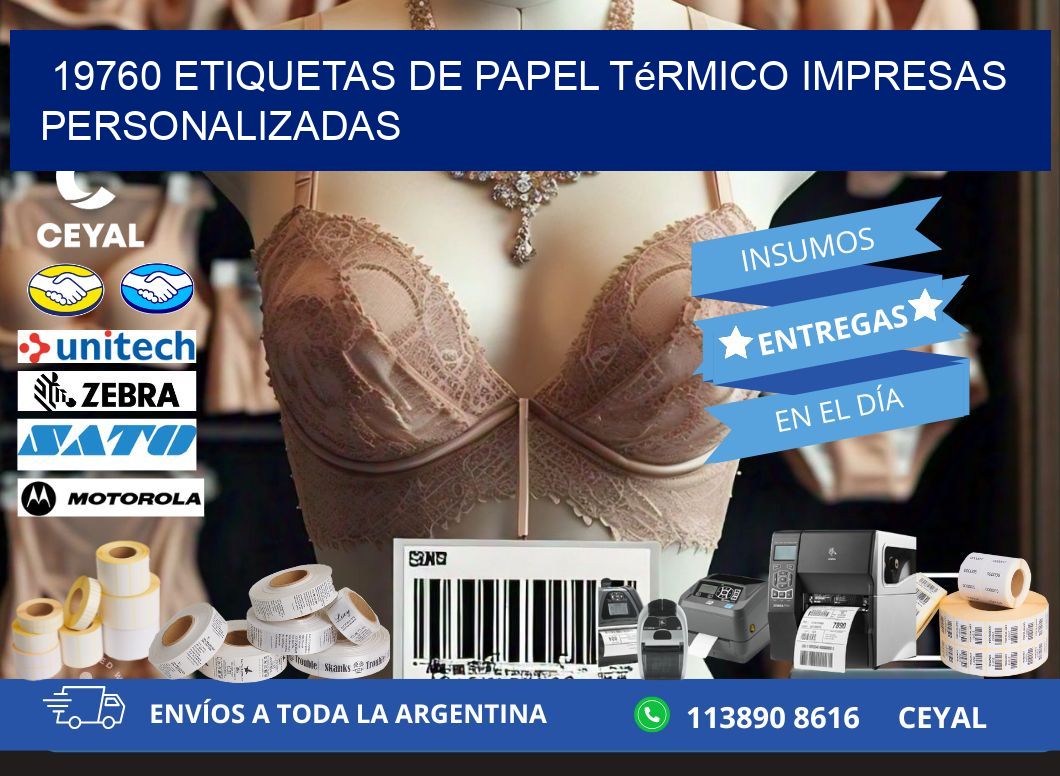 19760 Etiquetas de papel térmico impresas personalizadas