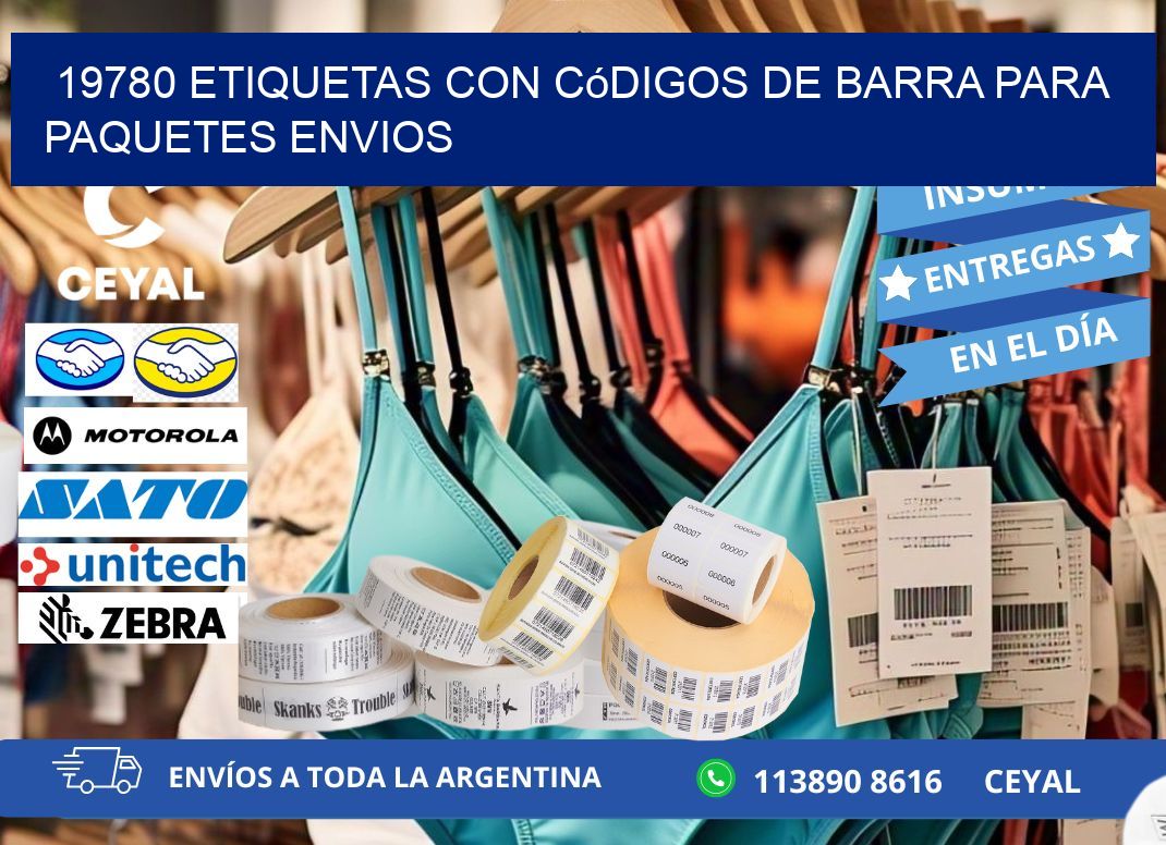19780 etiquetas con códigos de barra para paquetes envios