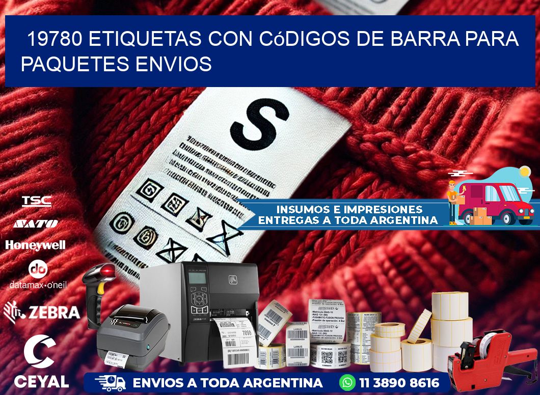 19780 etiquetas con códigos de barra para paquetes envios