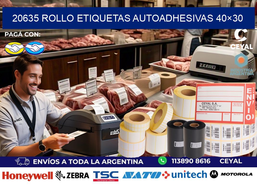 20635 Rollo Etiquetas autoadhesivas 40×30