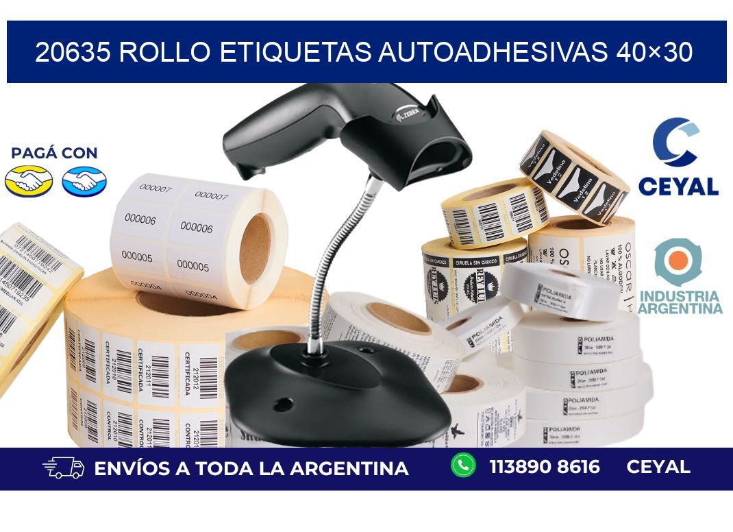 20635 Rollo Etiquetas autoadhesivas 40×30