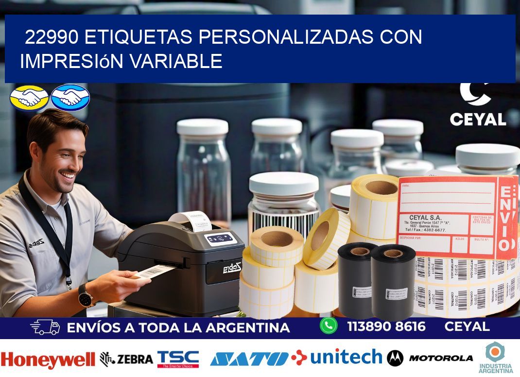 22990 etiquetas personalizadas con impresión variable