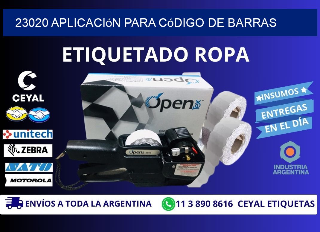23020 Aplicación para código de barras