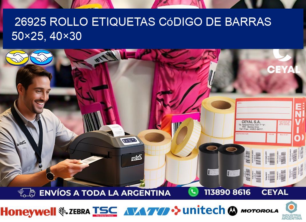 26925 rollo etiquetas código de barras 50×25, 40×30