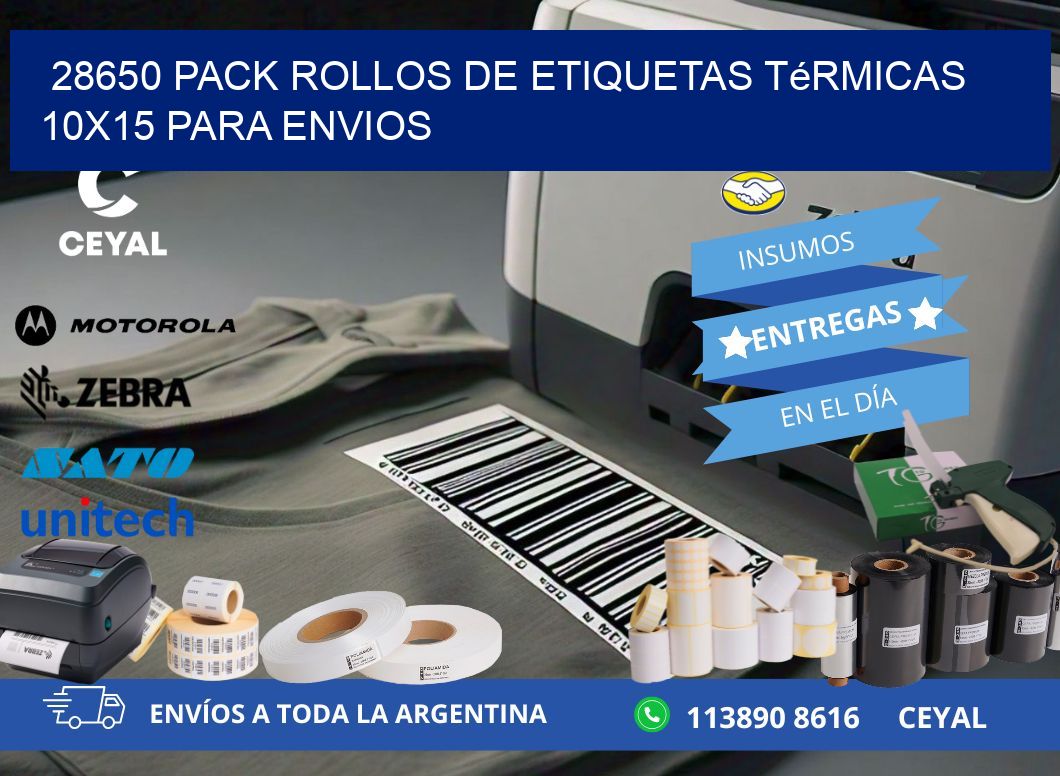 28650 pack rollos de etiquetas térmicas 10x15 para Envios