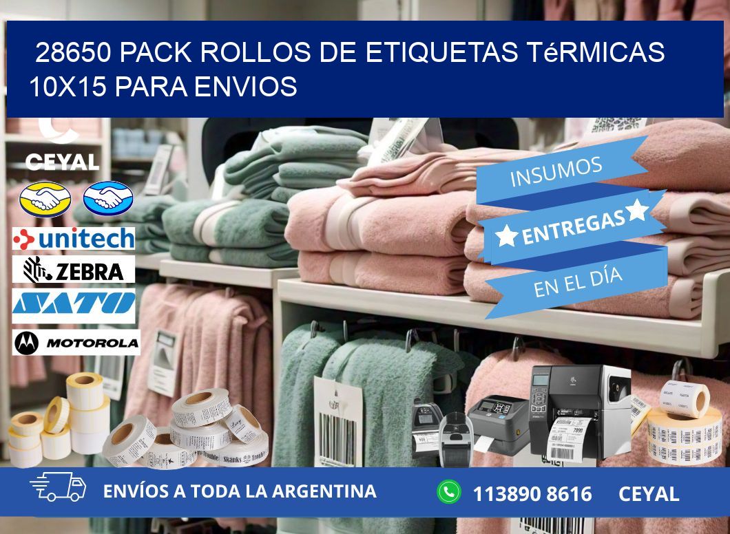 28650 pack rollos de etiquetas térmicas 10×15 para Envios