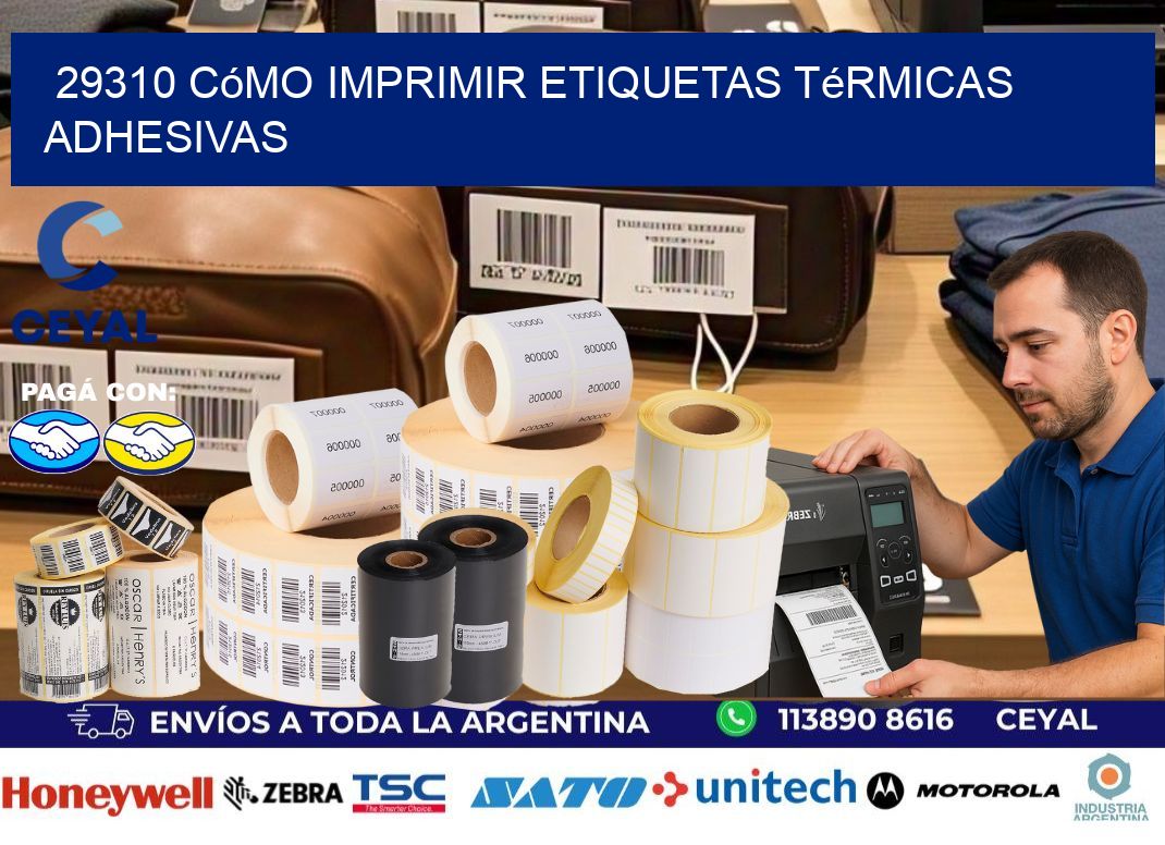 29310 cómo imprimir etiquetas térmicas adhesivas