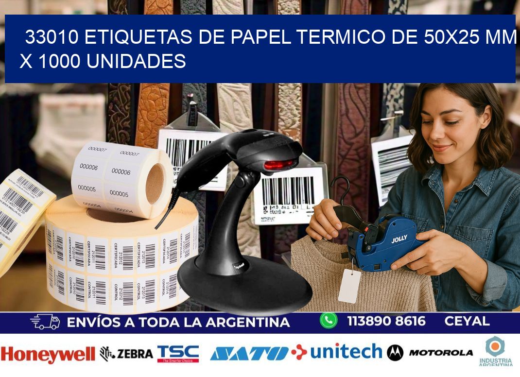33010 Etiquetas De Papel Termico De 50x25 Mm X 1000 Unidades