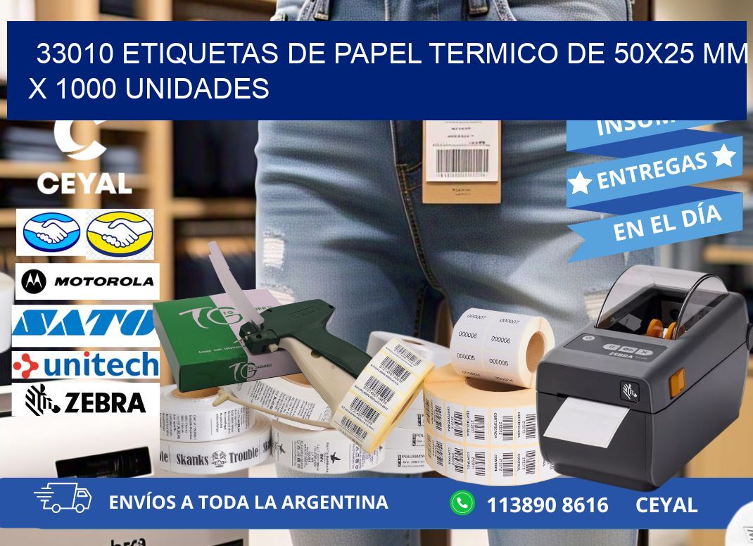 33010 Etiquetas De Papel Termico De 50x25 Mm X 1000 Unidades