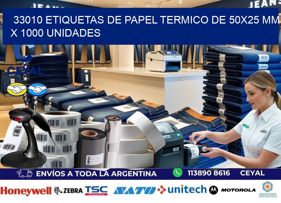 33010 Etiquetas De Papel Termico De 50×25 Mm X 1000 Unidades