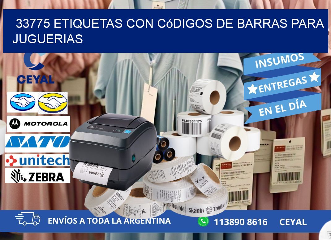 33775 etiquetas con códigos de barras para juguerias