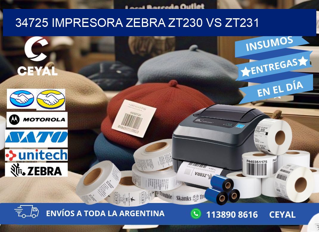 34725 impresora zebra zt230 vs zt231