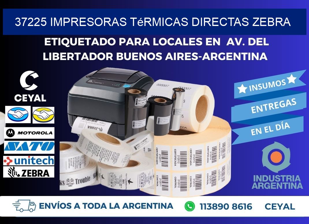 37225 impresoras térmicas directas zebra