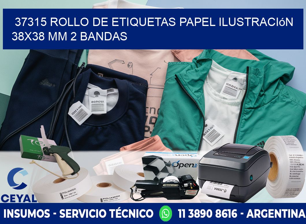 37315 Rollo de Etiquetas Papel Ilustración 38x38 Mm 2 Bandas