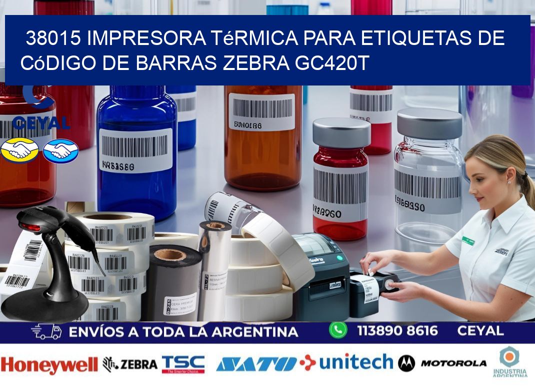 38015 impresora térmica para etiquetas de código de barras Zebra GC420T