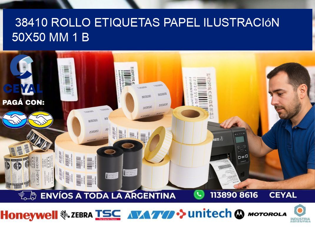 38410 Rollo Etiquetas Papel Ilustración 50x50 Mm 1 B