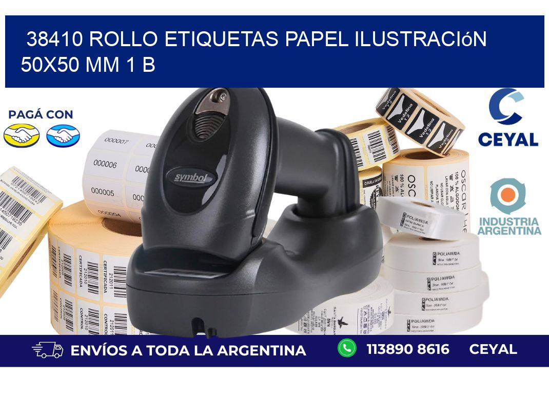 38410 Rollo Etiquetas Papel Ilustración 50x50 Mm 1 B