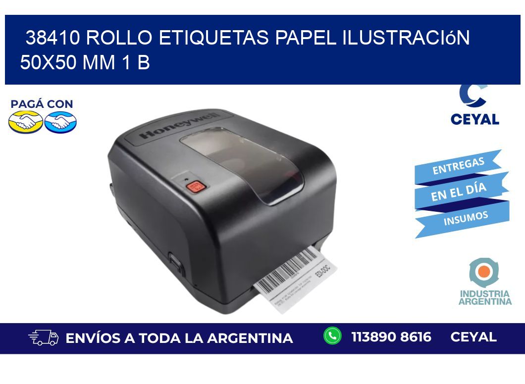38410 Rollo Etiquetas Papel Ilustración 50x50 Mm 1 B