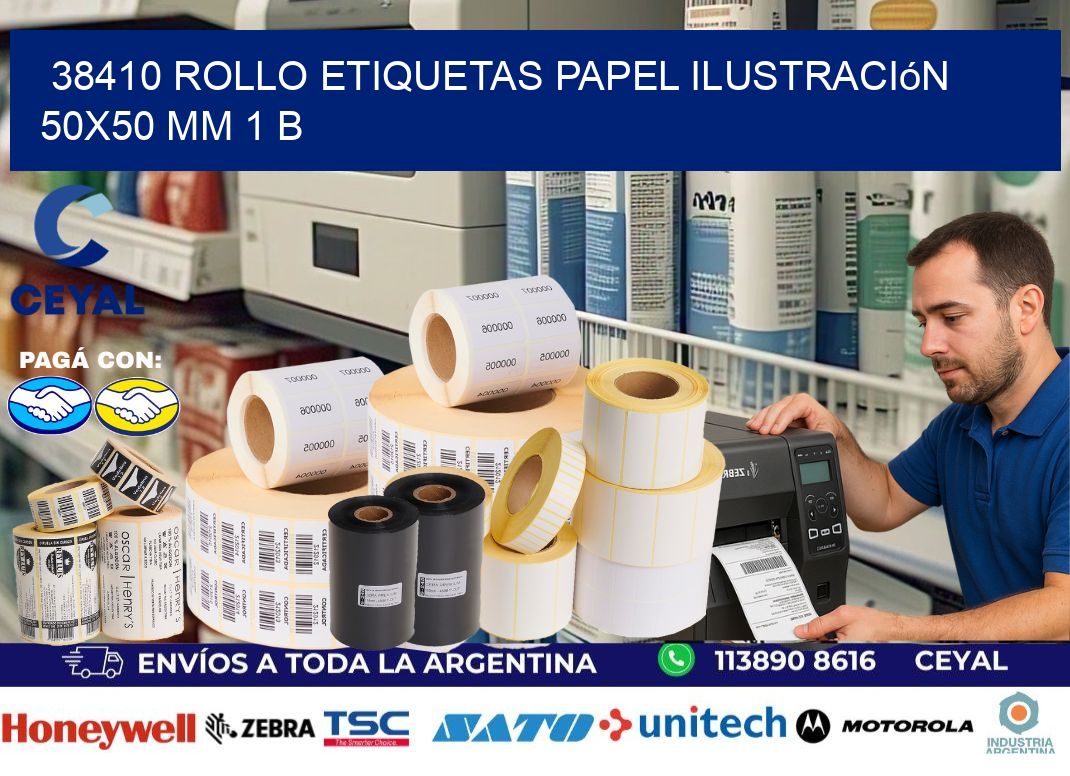 38410 Rollo Etiquetas Papel Ilustración 50×50 Mm 1 B