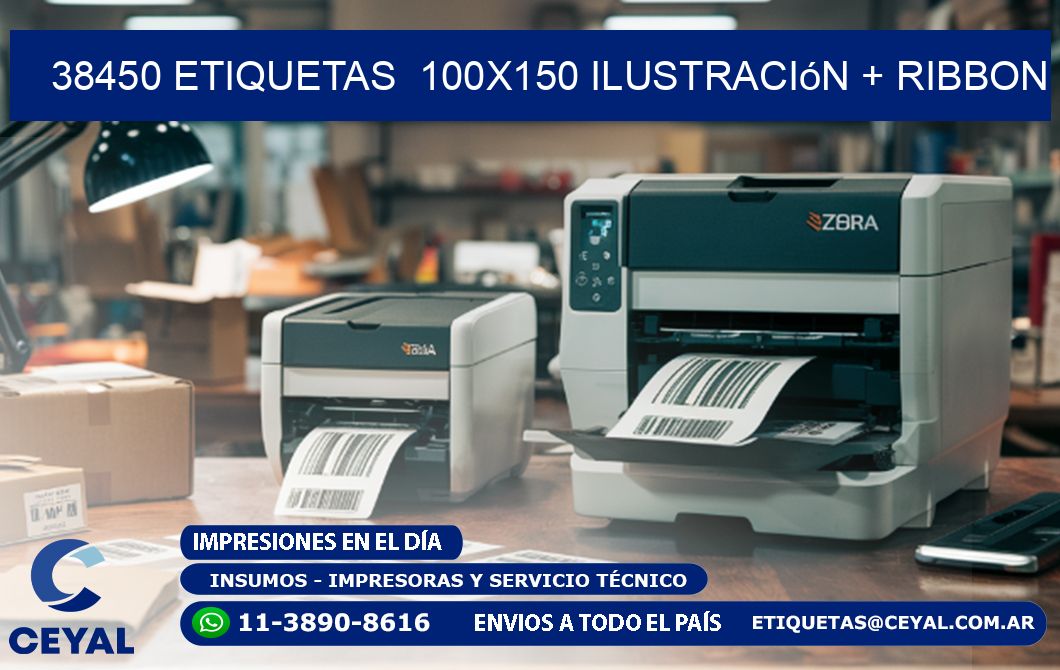 38450 etiquetas 100x150 ilustración + ribbon